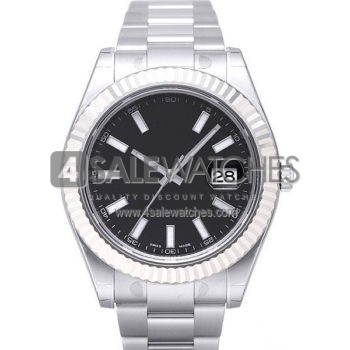 SWISS DATEJUST II STYLE STEEL BLACK 41MM