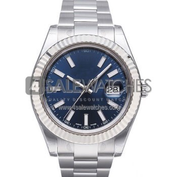 SWISS DATEJUST II STYLE STEEL BLUE 41MM