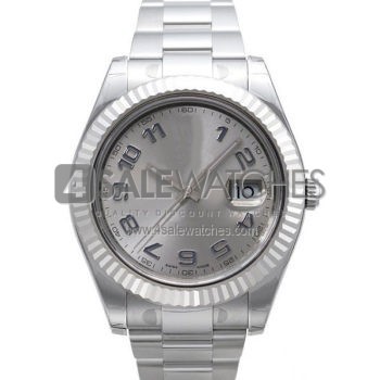 SWISS DATEJUST II STYLE STEEL SILVER ARABIC 41MM