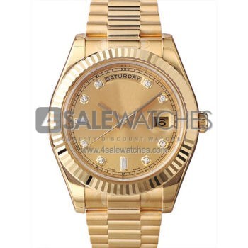 SWISS DAY-DATE II STYLE GOLD DIAMONDS GOLD 41MM