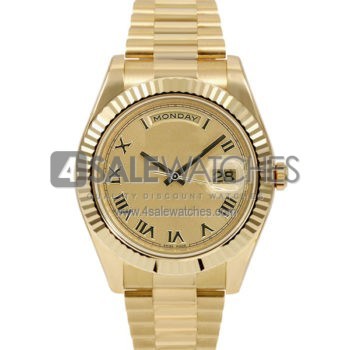 SWISS DAY-DATE II STYLE GOLD ROMAN GOLD 41MM