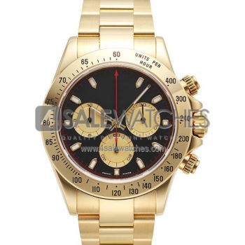 SWISS DAYTONA STYLE YELLOW GOLD BLACK 40MM