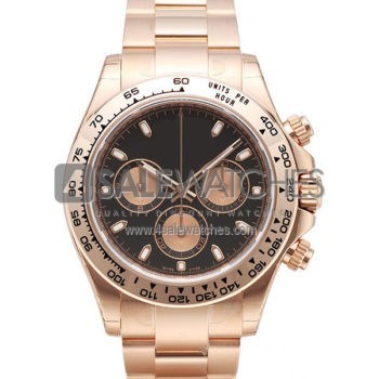 SWISS DAYTONA STYLE ROSE GOLD BLACK 40MM