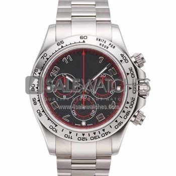 SWISS DAYTONA STYLE STEEL BLACK ARABIC 40MM