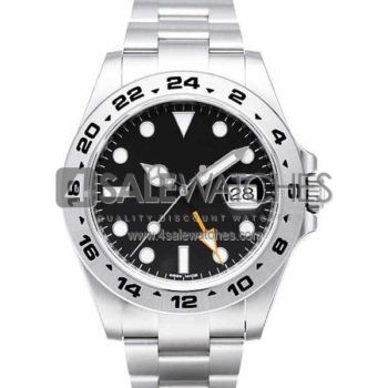 SWISS EXPLORER II STYLE STEEL BLACK 40MM