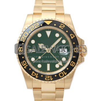 SWISS GMT MASTER II STYLE YELLOW GOLD  CERAMIC 40MM