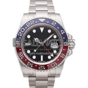 SWISS GMT MASTER II STYLE STEEL BLUE RED 40MM