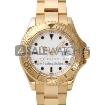 SWISS YACHT-MASTER STYLE YELLOW GOLD WHITE 40MM
